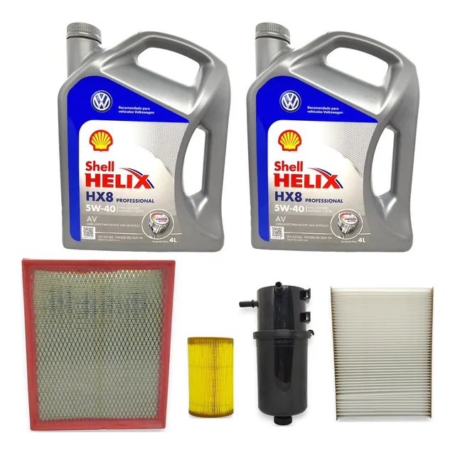 Kit 8l Aceite Shell 5w40 Hx8 + 4 Filtros Amarok 2010 A 2015