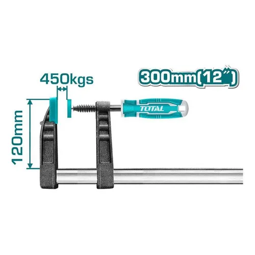 Prensa Sargento En F 120x300 Mm 12  Graduable Industrial Tot