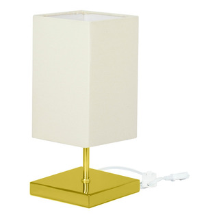 Abajur Eros Quad Bege Quadrada Dourado Abajur Eros Quad Bege Quadrada Dourado