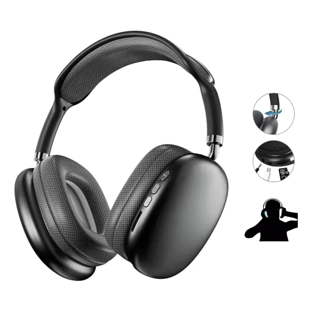 Audífonos Para Ejercicio Diadema Bluetooth Cancelacion Ruido Negro