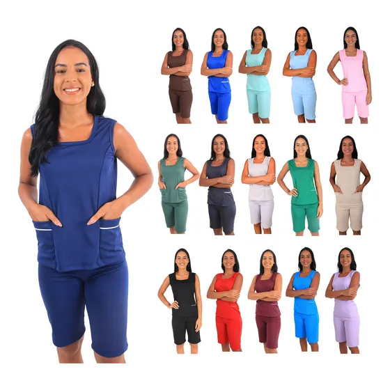 Conjunto Uniforme Babá Domestica Camareira Copeira Empregada