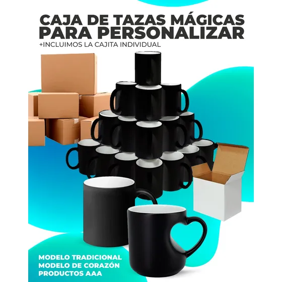 Caja De Tazas Mágicas Para Personalizar