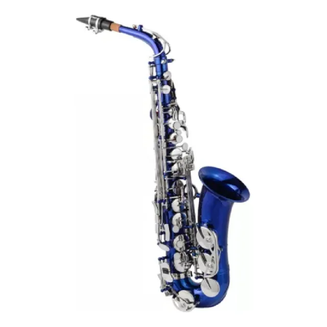 Saxo Alto California Original Azul Llaves Niqueladas Nuevo