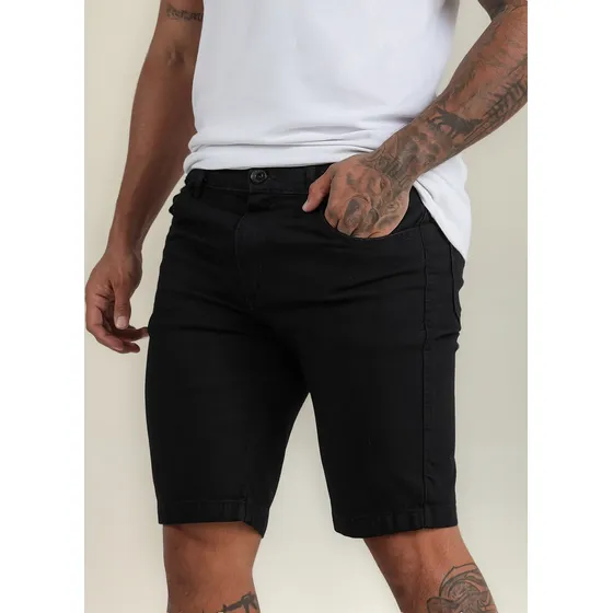Bermuda Jeans Masculina Skinny Com Super Lycra Linha Premium