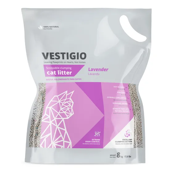 Arena Aglomerante Lavanda 24kg Vestigio Para Gatos