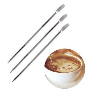 3 Piezas, Plumas Para Barista Para Arte Latte De Acero Inox. 3 Piezas, Plumas Para Barista Para Arte Latte De Acero Inox.
