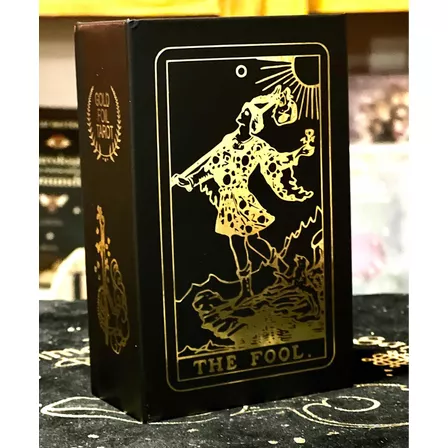 Gold Foil Black Tarot Negro Plásticas Rider Caja Sin Bordes