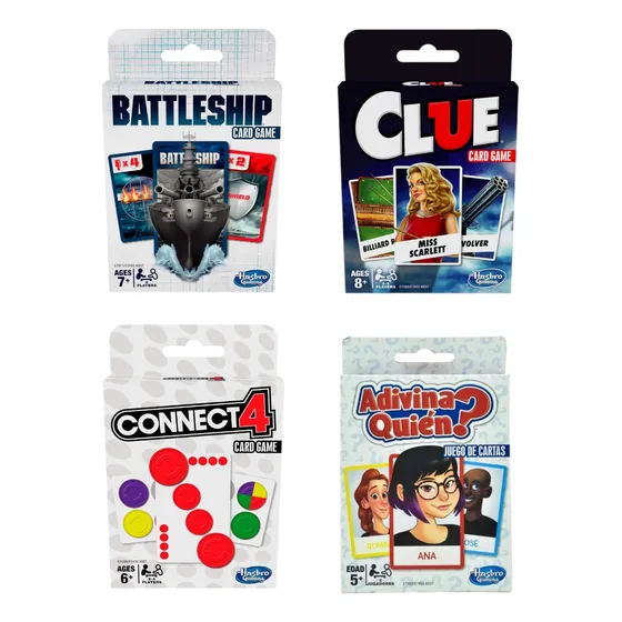 Juegos Cartas Clue Adivina Quien? Conecta 4 Battleship Set 4