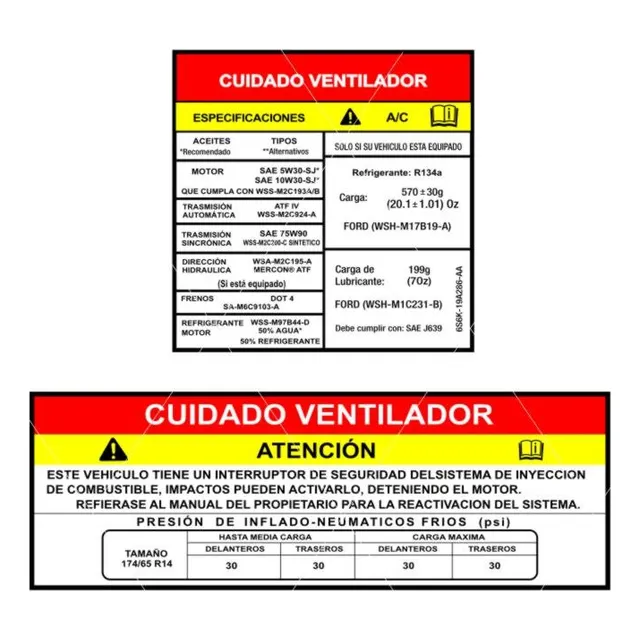 Calcomania Precaución Cara E Vaca Ford Fiesta Move
