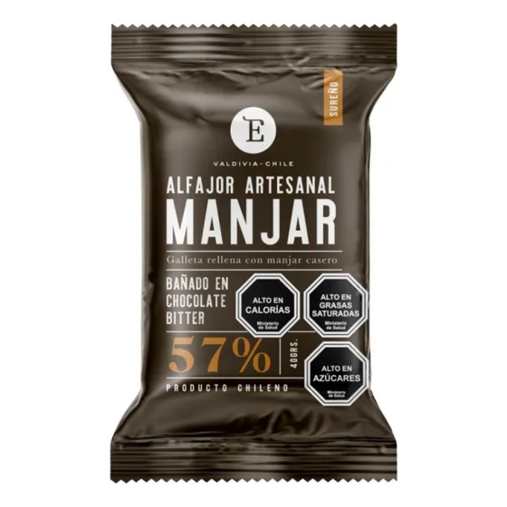 Alfajor Artesanal Manjar Bitter Entrelagos 24x40 Gr.