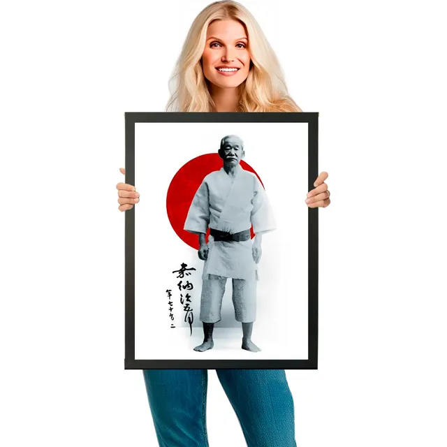 Quadro Academias Jiu Jitsu Judo Jigoro Kano Moldura 60x42cm