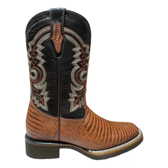 Botas Rodeo Texana Bulldog Piel Grabado Lizard Caballero