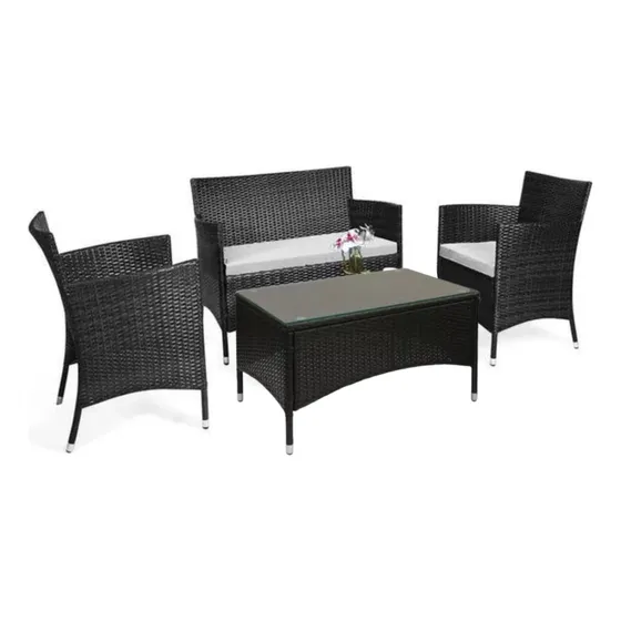 Juego De Living Exterior Apolo Negro La Sensacion