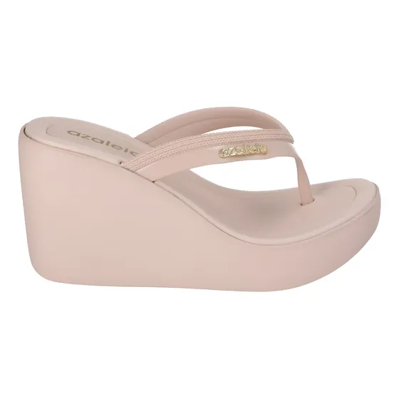Sandalias Azaleia Hanna Soft High Plat Thong-569 Nude Claro