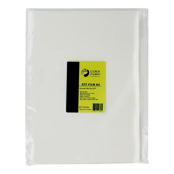Papel Film Para Dtf Color Make A4 Paquete Con 60 Hojas