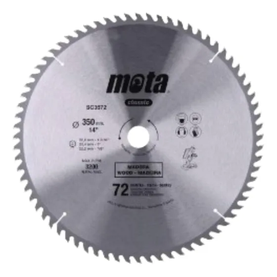 Hoja Sierra Circular Mota 350mm 72 Dientes Widia 14 Pulgadas