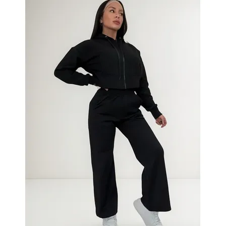 Conjunto Deportivo Buzo Estilo Zara Para Dama Negro M