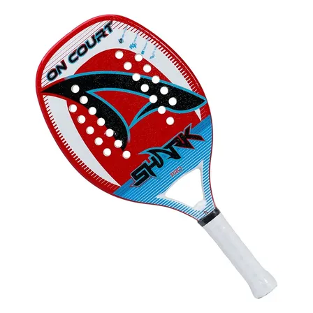 Raquete De Beach Tennis Shark On Court Fib Vidro+carb - 2022 Branco/vermelho