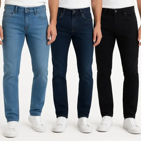 Pack X 2 Jean Semi Chupin Elastizado Hombre