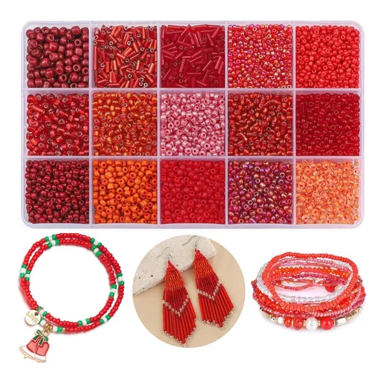 Gorggorho 15 Color 4 Mm Pequeñas Cuentas De Semillas De Kit