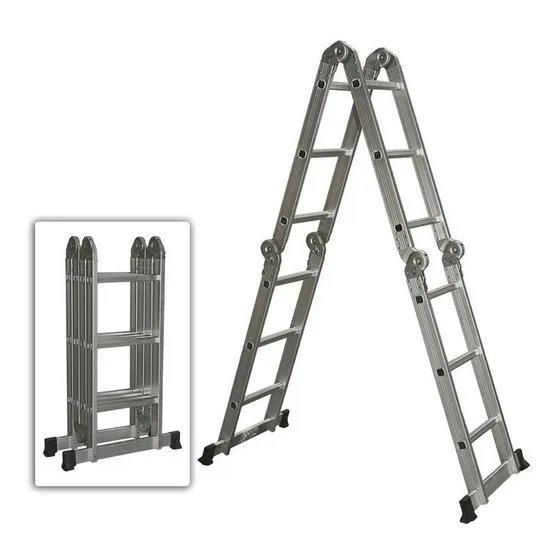 Escalera Plegable Aluminio 12 Escalones 370cm Tyt