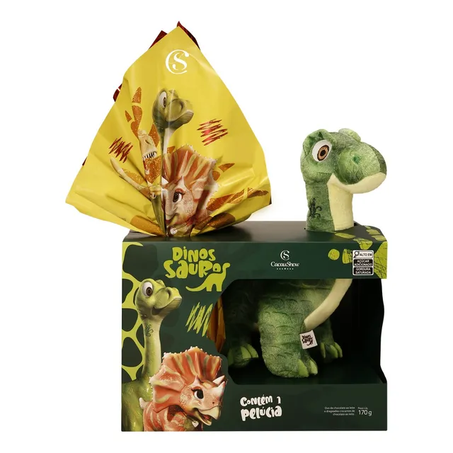 Ovo De Páscoa Cacau Show Dinossauros Pelúcia Dylan 170g