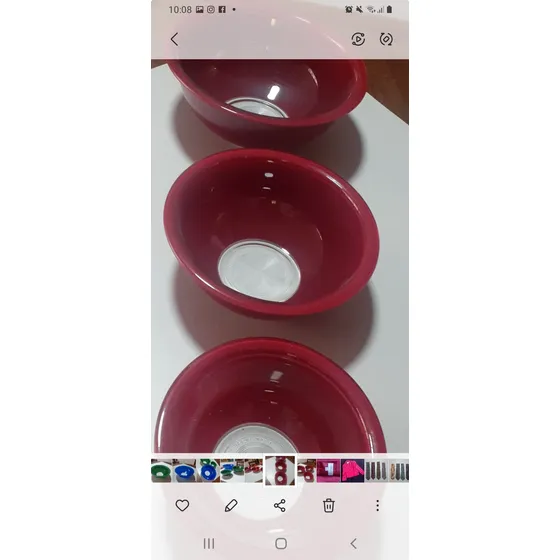 Juego De 3 Boles Pyrex Vinotinto