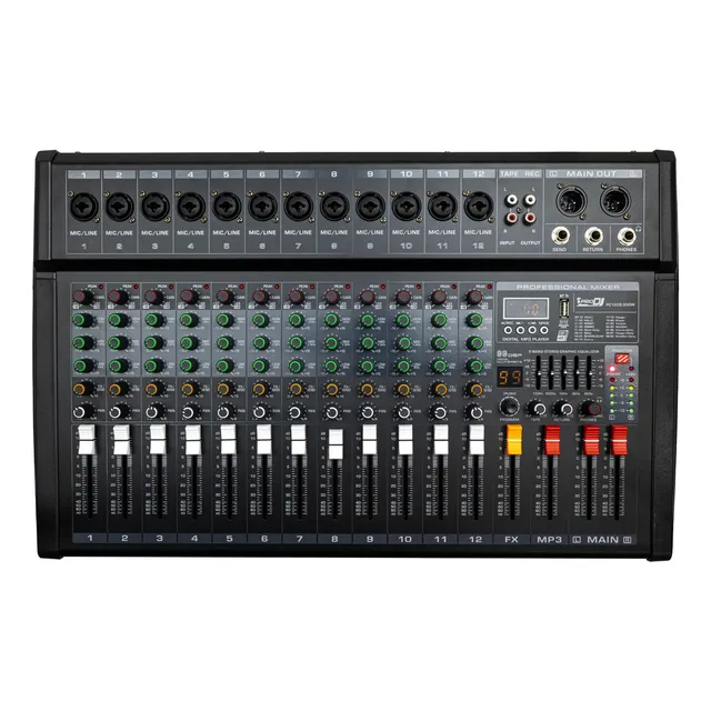 Consola Mezcladora Mixer Pc120s-350w Pro Dj Activa