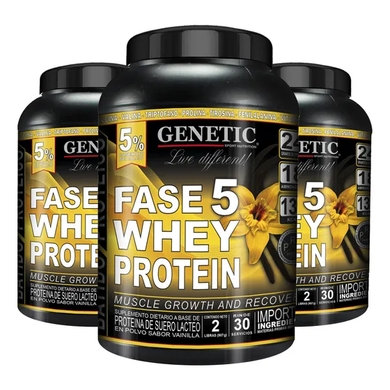 N1 Fase 5 Whey Protein Genetic Crecimiento Muscular Definido