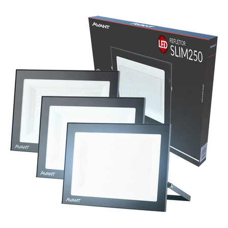 Kit 3 Refletor Led Slim 250w 6500k Holofote Ip66 E Dps Avant Luz Branco Frio 6500k Kit 3 Refletor Led Slim 250w 6500k Holofote Ip66 E Dps Avant Luz Branco Frio 6500k