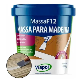 Massa F12 Calafetar Correção Madeira Viapol 400g Div Cores Massa F12 Calafetar Correção Madeira Viapol 400g Div Cores