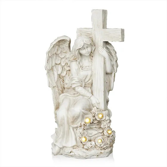 Corporation Kgd574slr Angel Solar Holding Cross Estatua Luz