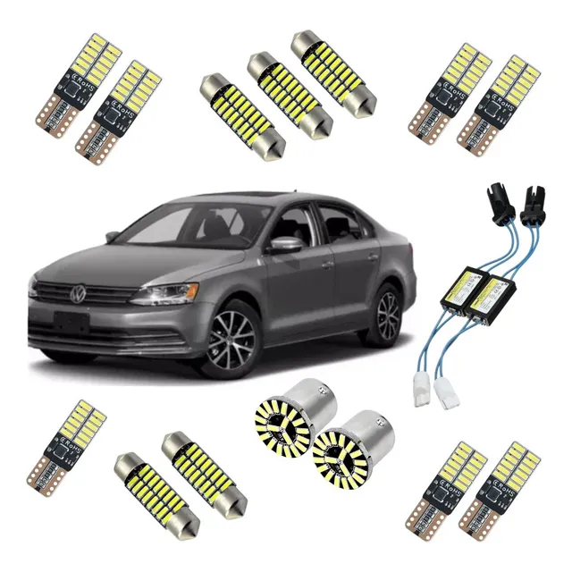 Kit Lâmpadas Leds Canbus Jetta 2011 A 2017 Sem Erros Branco