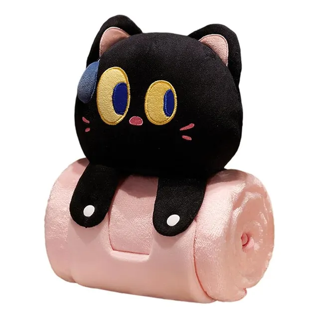 Manta Roll Up De Felpa Multifunción Cojín Almohada Peluche