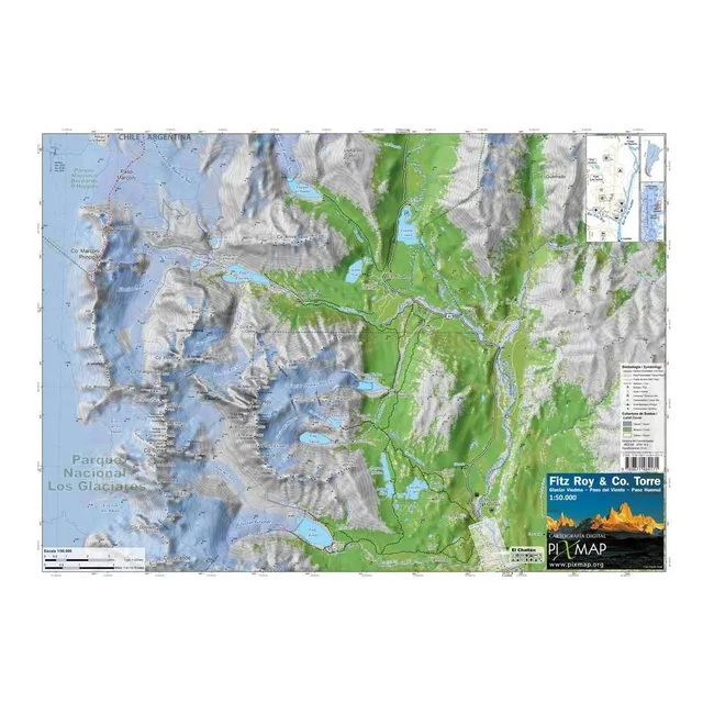 Mapa Topográfico: Fitz Roy - Co. Torre / Lago Viedma