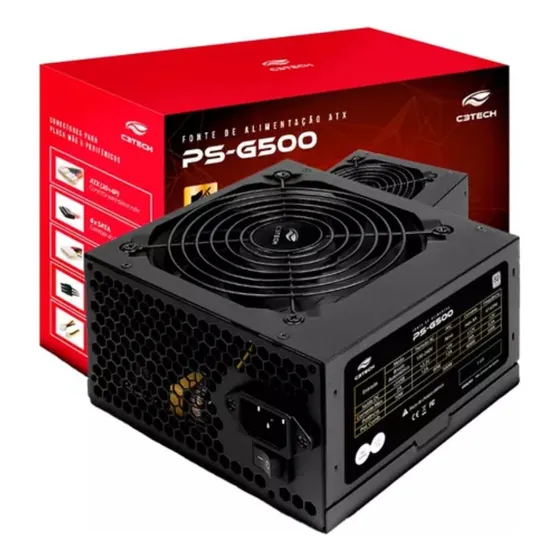 Fonte Atx Pc Gamer 500w Reais Pfc Ativo 80plus Bronze Bivolt