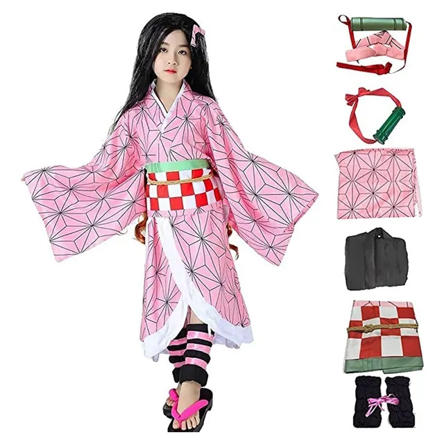 * Demon Slayer Cosplay Kimono Traje For