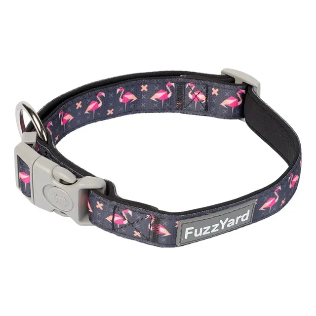 Collar Para Perro Fuzzyard Talla M 32-50cm Modelo Flamingo