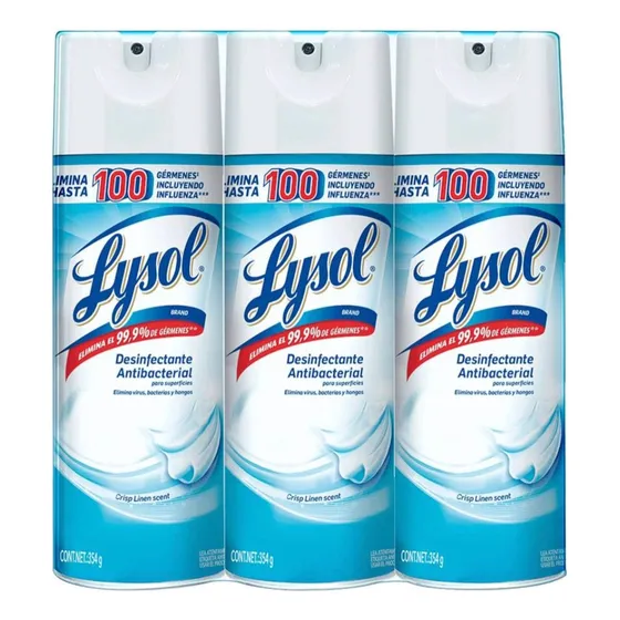 Lysol Desinfectante Antibacterial Pack De 3pz De 354g C/u