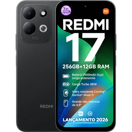 Xiaomi Redmi 17 256gb+12gb Ram (6+6) 7.500mah Global Lacrado Preto Preto