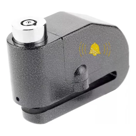 Candado Blindado Traba Disco Con Alarma Moto 2 Llaves Color Gris oscuro