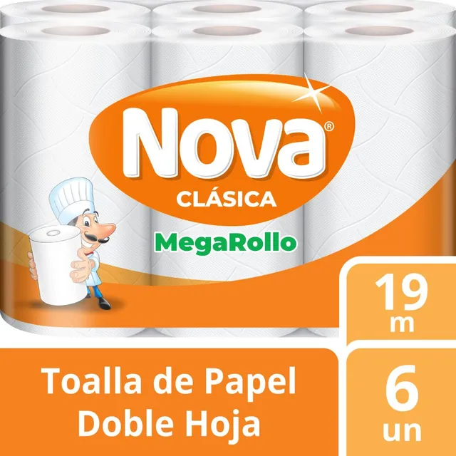 Papel Toalla Nova Clásico Megarollo 6 Un