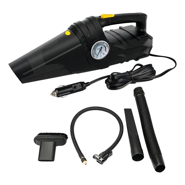 Aspirador Portatil De Mano Compresor Automovil Dual Carsun Color Negro