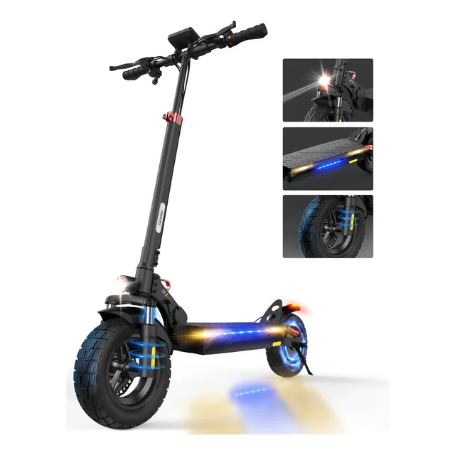 Scooter Eléctrico Patín iScooter iX3 1000W 45KM/H 10" Todoterreno Electrico Scooter Plegable Adults Con APP Iluminación Led Sistema de amortiguación doble delantero y trasero
