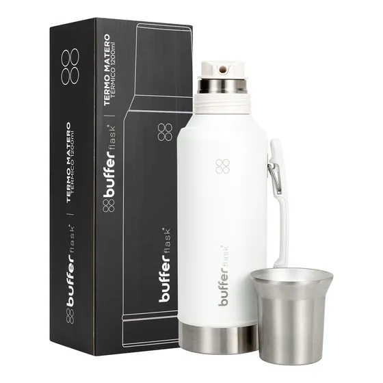 Termo Mate Set Matero Buffer 1,2l Acero Inox + Vaso Y Tapa