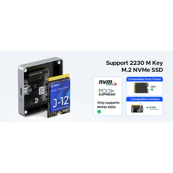 Orico M.2 2230 Nvme Ssd Enclosure Carcasa Usb C Magnetica