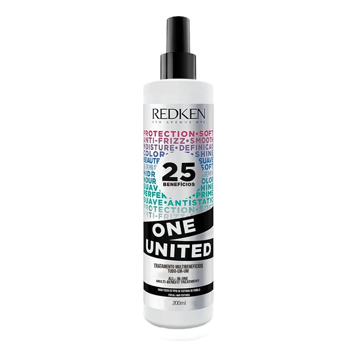 Leave-in com Proteção Térmica até 230°C, Tratamento Multibenefícios, Antifrizz e Condicionamento Leve sem Pesar, One United Redken 200ml Leave-in com Proteção Térmica até 230°C, Tratamento Multibenefícios, Antifrizz e Condicionamento Leve sem Pesar, One United Redken 200ml