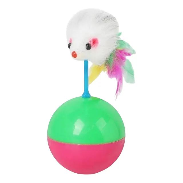 Juguete Para Gatos Raton Equilibrista Con Plumas