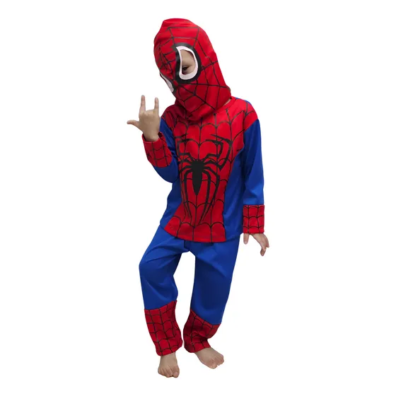 Disfraz Hombre Araña Con Mascara Spiderman Manga Larga
