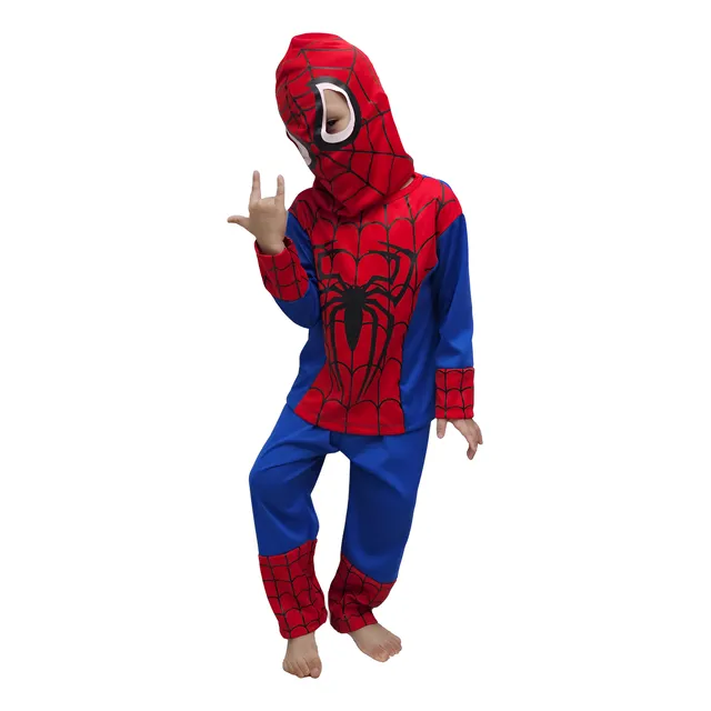 Disfraz Hombre Araña Con Mascara Spiderman Manga Larga